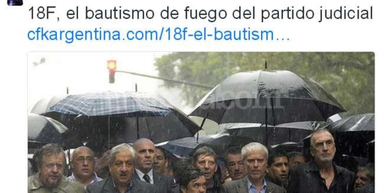 Cristina calificó la marcha del 18F como el "bautismo de fuego del partido judicial"