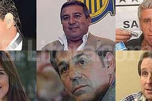 Archivo El Litoral Populares. El cantante de Kaniche, el Negro Palma y Fernando El Turco Alí (arriba). Periodistas. Anita Martínez, Emilio Jatón y Gustavo Galoppo (abajo).