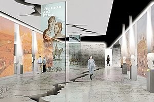 Archivo El Litoral En la sala de la Grieta, el piso va a estar partido en dos, en un mapa de la antigua Confederación Argentina (1835-1852), y con los caudillos que representaban a los bandos Unitarios y Federales de espaldas entre sí.