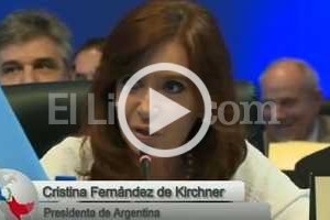 ELLITORAL_120706 |  Captura de pantalla Cristina al momento de su discurso en la Cumbre