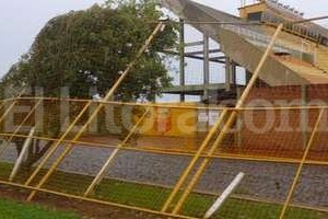 Twitter @lachisim Así quedó el estadio de Crucero del Norte, que jugará en Primera.