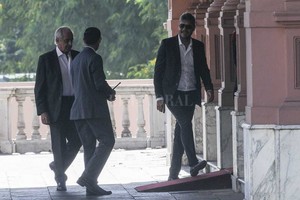 ELLITORAL_172022 |  Télam Esta mañana llegaban a la Casa Rosada el titular de la Comisión Normalizadora de la AFA, Armando Pérez, más Marcelo Tinelli, Rodolfo D´Onofrio y Nicolás Russo, dirigentes del fútbol argentino