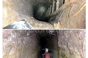 ELLITORAL_128673 |  EFE Túnel por donde se dio a la fuga el  Chapo Guzmán y recorrió un túnel de 1.5 kilómetros de longitud. La moto sobre rieles fue utilizada para transportar tierra y materiales y también utilizada por Guzmán para trasladarse de un extremo al otro.