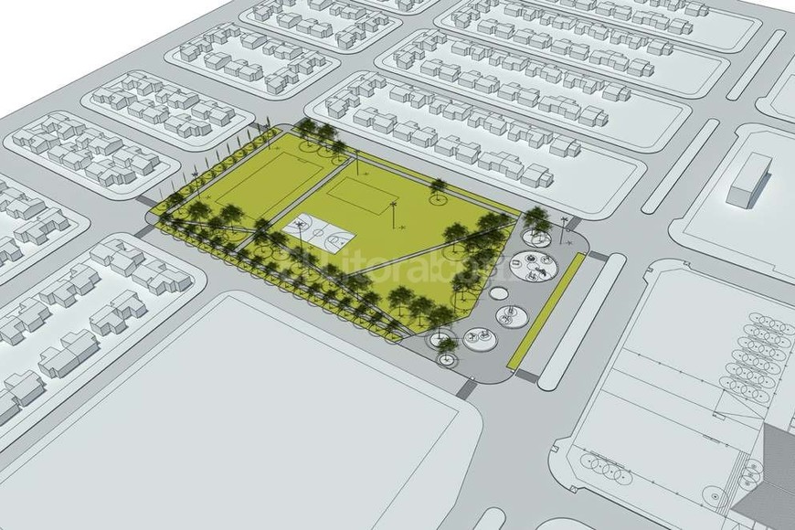 ELLITORAL_166053 |  Maqueta gentileza MCSF Plaza. La imagen muestra la nueva plaza Los Cipreses, que se piensa realizar en el barrio.