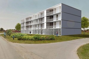 Maqueta gentileza MCSF 14 viviendas. Contarán con asadores, cocheras y las de planta baja serán adaptadas para personas con discapacidad.