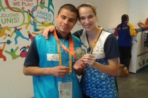 Gentileza TyC Sports Sergio Zayas, junto a su entrenadora Marion Laud.