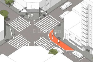 ELLITORAL_156195 |  Municipalidad de Santa Fe El modelo de intervención para ampliar el espacio peatonal de esquinas del macrocentro.