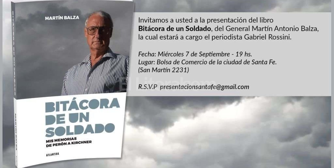 El general Balza presentará su libro de memorias en Santa Fe