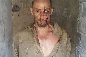 Gen Martín Lanatta, detenido en la comisaría de Cayastá.