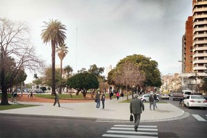 ELLITORAL_207452 |  Municipalidad de Santa Fe Vista. Esta imagen muestra cómo quedaría la emblemática plaza luego de la remodelación, que demandará 120 días.