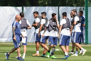 ELLITORAL_216856 |  Archivo El Litoral Rusia. Entrenamiento del seleccionado argentino de fútbol realizado en el Bronnitsy Training Centre, con vista al partido del martes contra Nigeria en San Petersburgo, que definirá si Argentina sigue en carrera en el Mundial.
Foto: Maxi Luna/enviado especial
