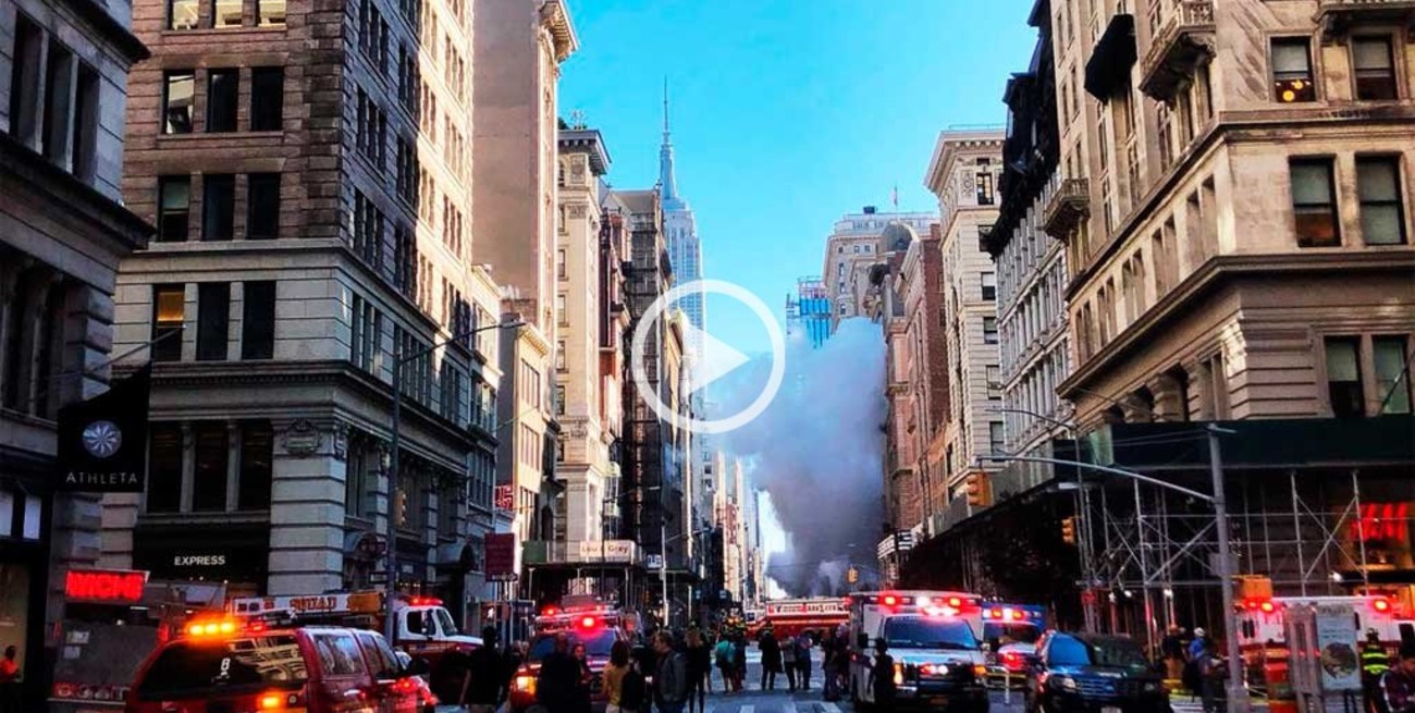 Explotó una tubería en la 5ta avenida de Nueva York
