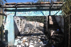 ELLITORAL_196605 |  Flavio Raina Así quedó. El 14 de noviembre, un incendió consumió los más de 7.000 libros que había en la biblioteca, que durante años había recolectado Marcela Sabio en sus viajes por el mundo.
