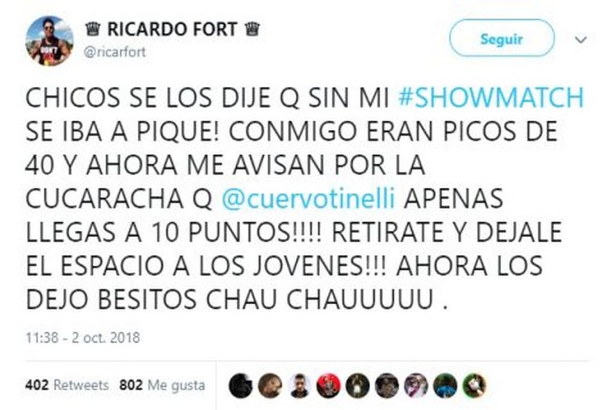 ELLITORAL_224841 |   El mensaje luego fue eliminado de la cuenta.