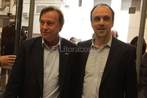 ELLITORAL_153893 |  Archivo El Litoral Los intendentes de Santa Fe y Paraná, Corral y Varisco.