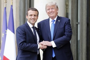 ELLITORAL_209268 |  Thierry Chesnot Los presidentes Emmanuel Macron y Donald Trump.