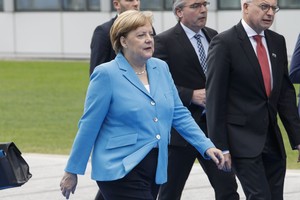 ELLITORAL_216647 |  dpa La canciller alemana, Angela Merkel, llega el 12/07/2018 en Bruselas, Bélgica, a la segunda jornada de la cumbre de la OTAN.