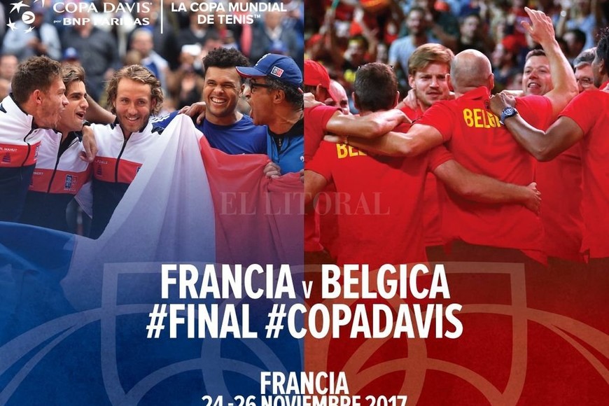 ELLITORAL_196452 |  Copa Davis/Twitter Los equipos que se disputarán la Ensaladera son Francia y Bélgica.