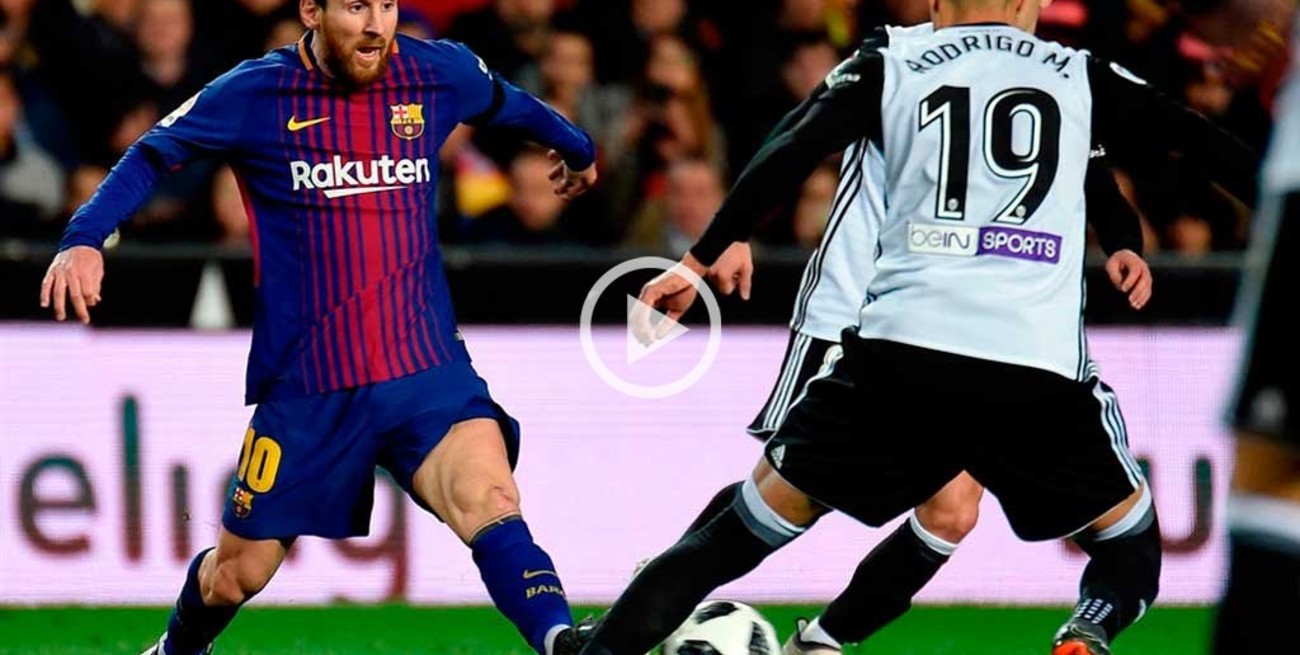 Video: Impresionante caño de Messi ante Valencia