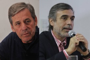 Flavio Raina / Mauricio Garín. El senador por La Capital, Emilio Jatón y el Ministro de Salud, Miguel González.