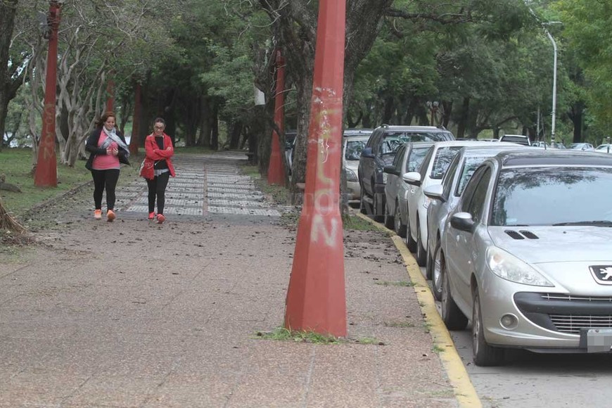 ELLITORAL_211506 |  Guillermo Di Salvatore Frente al Centro Cívico. Los conductores presumen que están exceptuados de respetar la línea amarilla en este sector del parque.