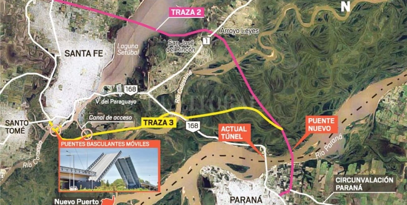 Se acercan definiciones para la traza del puente Santa Fe-Paraná