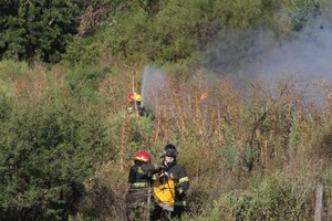 ELLITORAL_206003 |  Amancio Alem Varias veces hay terrenos a los que sólo se puede ingresar a pie por lo que se tiene que apagar ?a pulmón? , indicó Daniel Almada, jefe de bomberos zapadores de Santa Fe