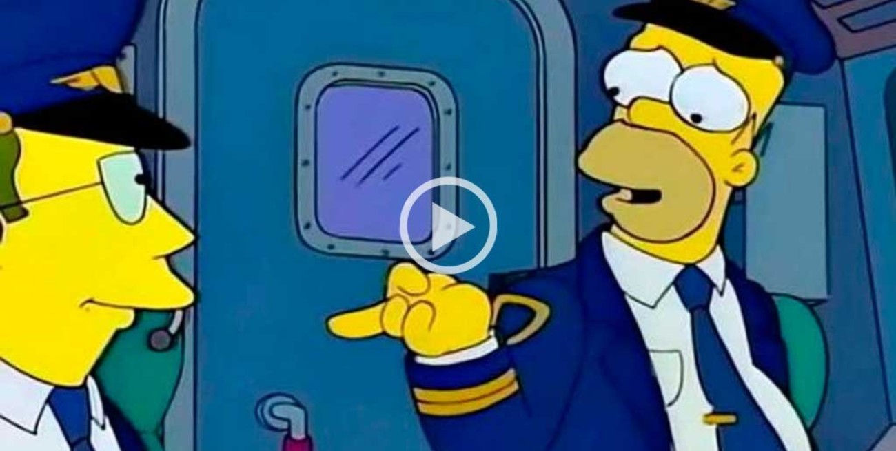Video: Homero Simpson sorprendió a los pasajeros de Aerolíneas Argentinas
