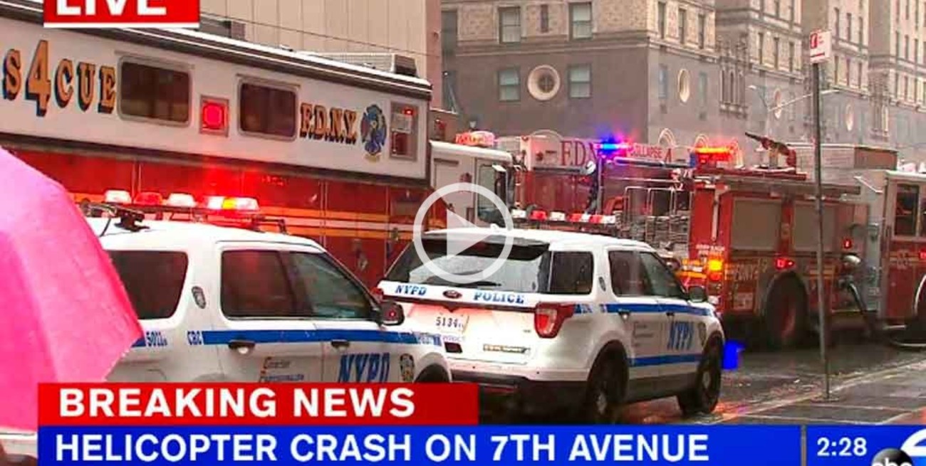 Se estrelló un helicóptero en el centro de Manhattan: un muerto