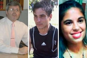ELLITORAL_218202 |  Archivo El juez Carlos Rossi, el femicida Sebastián Wagner, y la víctima Micaela García.