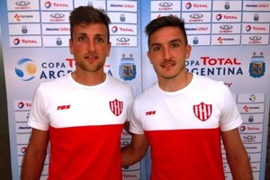 Archivo El Litoral Inseparables. Bruno y Mauro Pittón, quienes debutaron profesionalmente en Unión y juntos llegarpn a San Lorenzo.