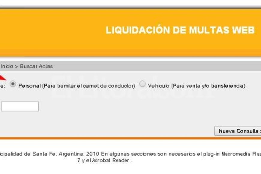 ELLITORAL_144104 |   Libre multa ingresando documento