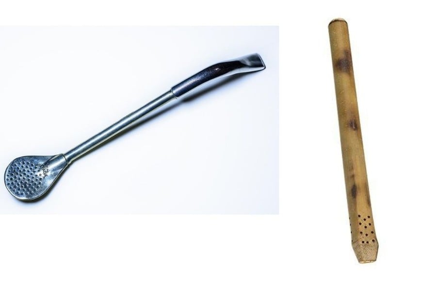 ELLITORAL_249969 |  El Litoral Bombilla de alpaca uruguaya y bombilla de caña.