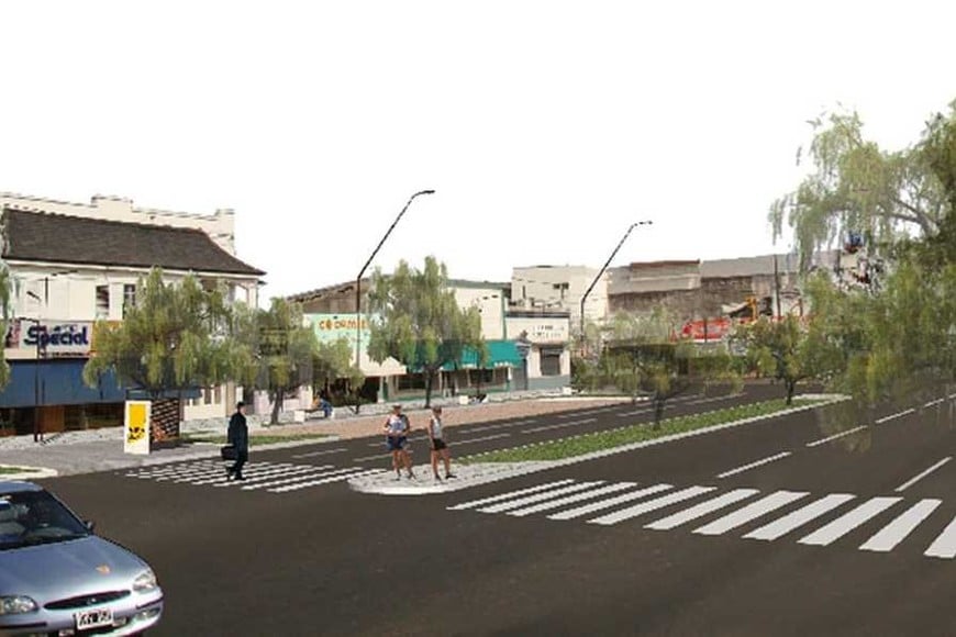 ELLITORAL_186921 | Archivo El Litoral Antecedente. El proyecto de 2008, que nunca se realizó, organizaba la avenida con tres carriles por mano, un cantero central de dos metros y estacionamiento en 45 grados donde las veredas son anchas.