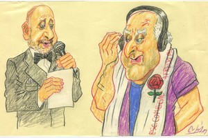 ELLITORAL_256219 |  Ilustración: Lucas Cejas Miguel Lifschitz y Omar Perotti.