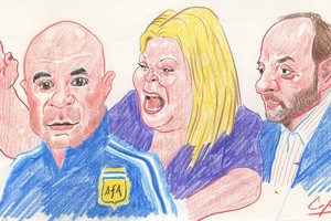 Ilustración de Lucas Cejas Sampaoli, Carrió y Etchecopar.