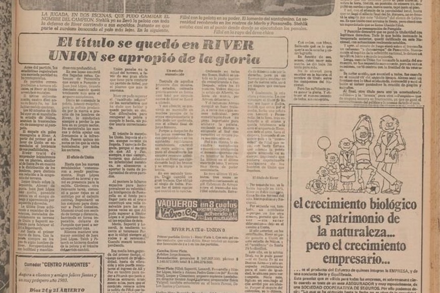 ELLITORAL_277146 |  El Litoral La portada de El Litoral del día siguiente a la final