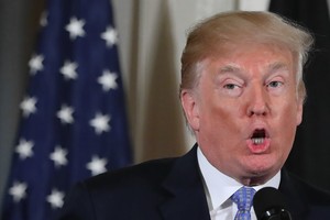 ELLITORAL_218920 |  Archivo El presidente estadounidense, Donald Trump, brinda una conferencia de prensa junto a la canciller alemana, Angela Merkel (fuera de cuadro), el 27/04/2018 en la Casa Blanca en Washinton, EEUU.
(Vinculado a la cobertura del día de dpa) Foto: Kay Nietfeld/dpa +++ dpa-fotografia +++