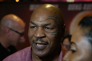 ELLITORAL_257620 |  Gabe Ginsberg NORTH LAS VEGAS, NV - JUNE 15:  Actor and former boxer Mike Tyson speaks with an interviewer during the world premiere of the movie "China Salesman" at the Cannery Casino Hotel on June 15, 2018 in North Las Vegas, Nevada.  (Photo by Gabe Ginsberg/Getty Images)