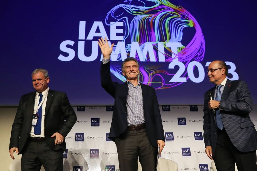 ELLITORAL_215748 |  Casa Rosada. El domingo por la noche, el presidente asistió  al cierre del encuentro anual del IAE Summit 2018, en el predio de La Rural.
