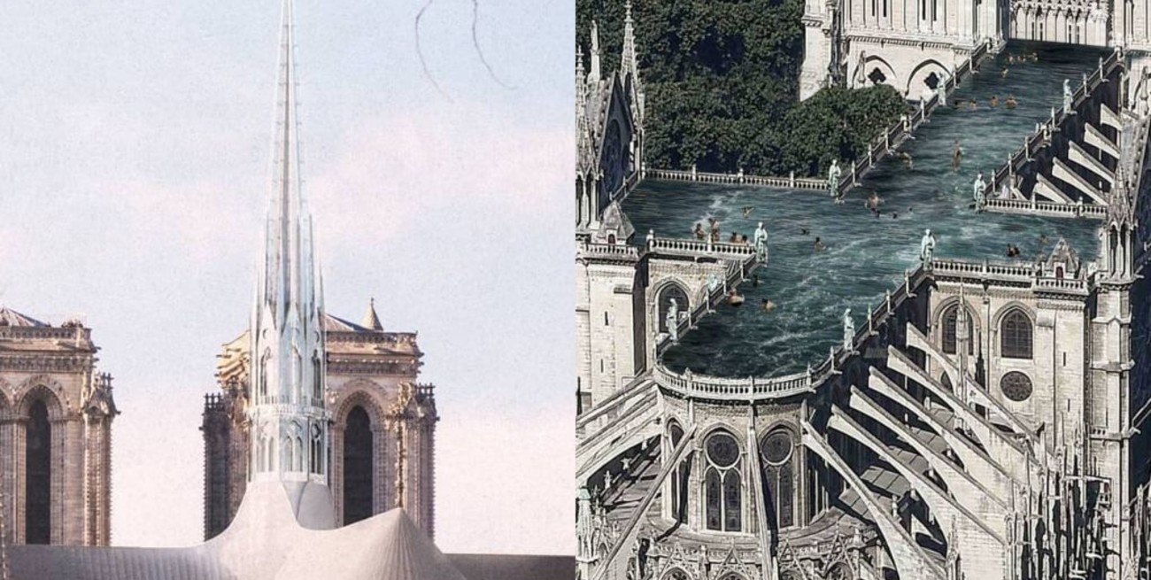 Desde un bosque a una piscina: las propuestas de arquitectos para reconstruir Notre Dame