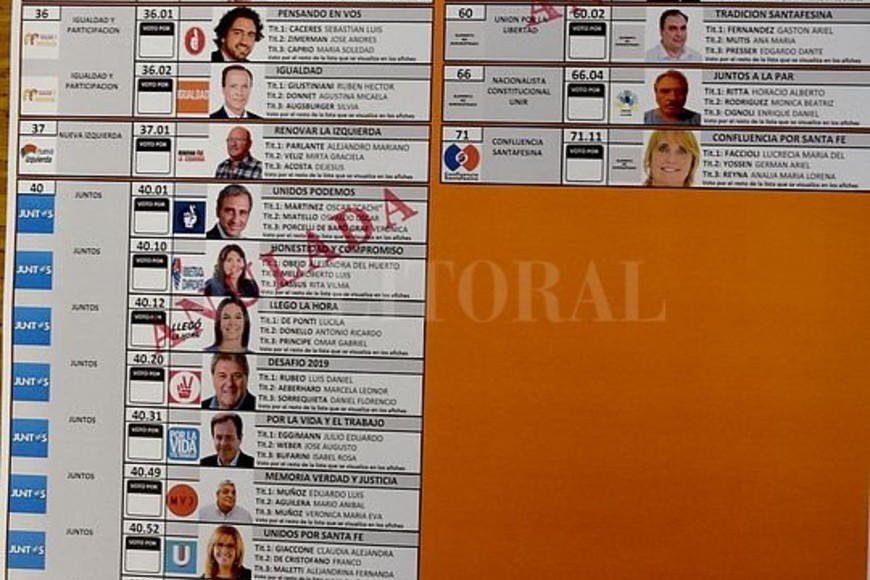 ELLITORAL_241776 |  Luis Cetraro La boleta con los precandidatos a diputados.