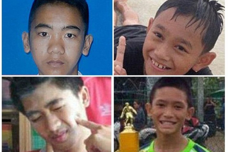 ELLITORAL_216343 |  Internet Algunos de los chicos que ya han sido rescatados de la cueva, en Tailandia.
