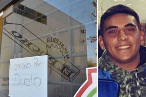 El Litoral Cerrado por duelo , decía este viernes el cartel de la mueblería El Pucho, donde trabajaba (IZQ) Maximiliano Olmos (25) iba a buscar a su novia al trabajo cuando lo atacaron. (DER)