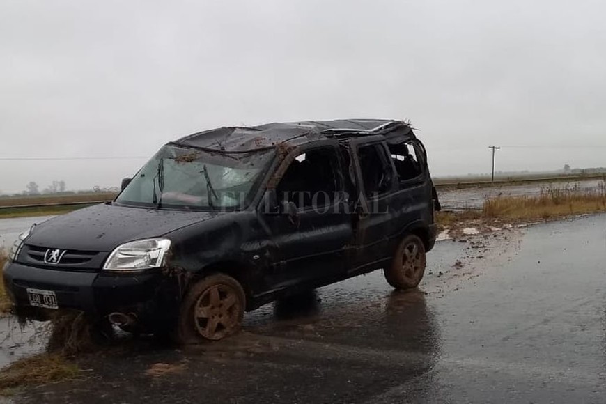 Despiste y vuelco en la Ruta 34