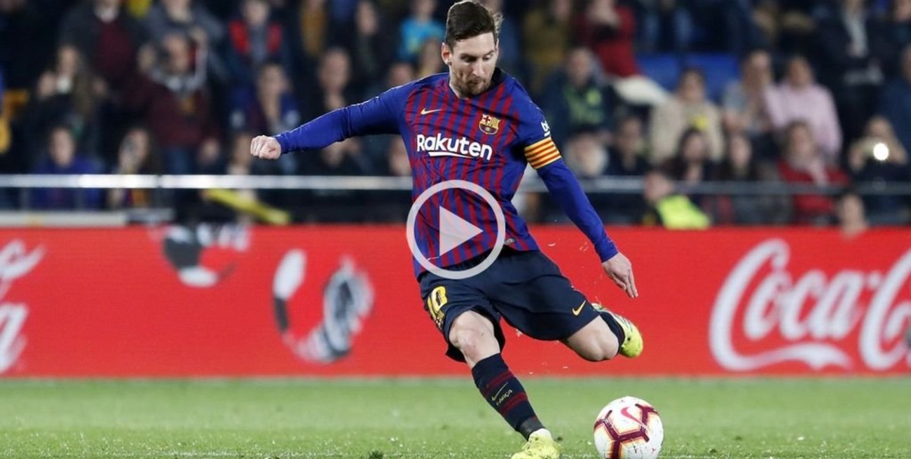 Golazo de tiro libre de Messi para el empate 4 a 4 de Barcelona ante Villarreal