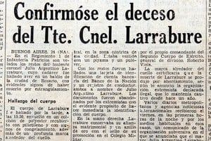 ELLITORAL_221290 |  Archivo El Litoral El 24 de agosto de 1975 los medios confirmaban el hallazgo sin vida del militar, secuestrado un año antes en la provincia de Córdoba.