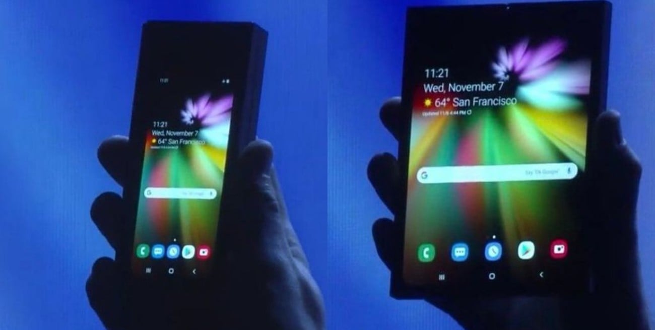 Samsung mostró por primera vez su modelo de smartphone plegable