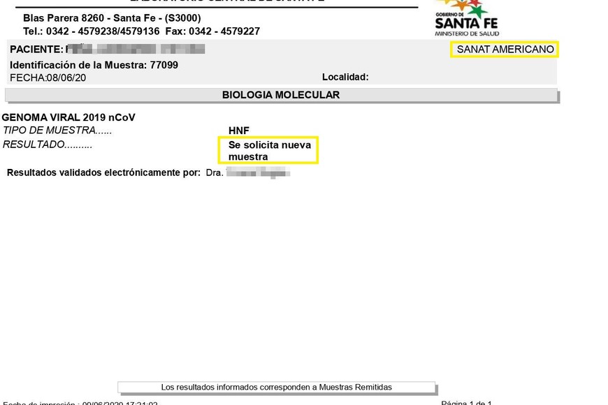 ELLITORAL_306712 |   El documento oficial confirma el pedido de una nueva muestra por no haber certezas del resultado