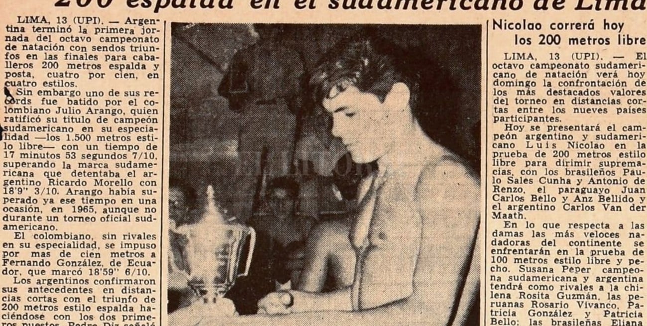 Hace 55 años Argentina batía récords en el sudamericano de natación